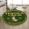 Personalized Tequila Cigar Bar Living Room Round Mat Circle Rug 07002