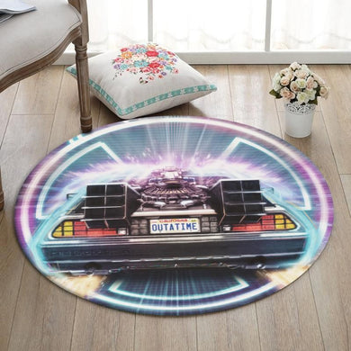 Btf Living Room Round Mat Circle Rug Back To The Future Marty Mcfly Delorean Dmc Bttf 02232