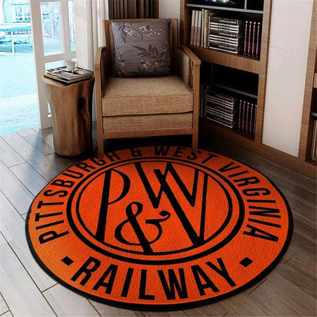 Pittsburgh Living Room Round Mat Circle Rug Pittsburgh & West Virginia Railway 04650