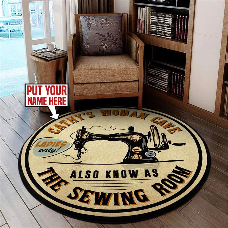 Personalized Sewing Room Living Room Round Mat Circle Rug 06485