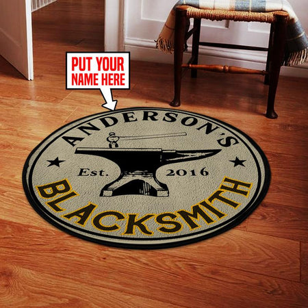 Personalized Blacksmith Living Room Round Mat Circle Rug 05430