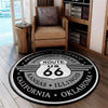 Route 66 Living Room Round Mat Circle Rug 05341