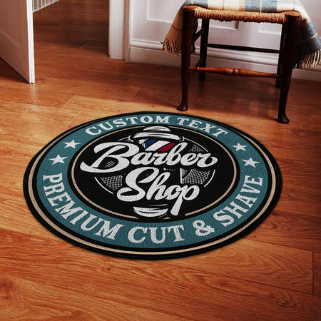 Personalized Barber Shop Living Room Round Mat Circle Rug 06746