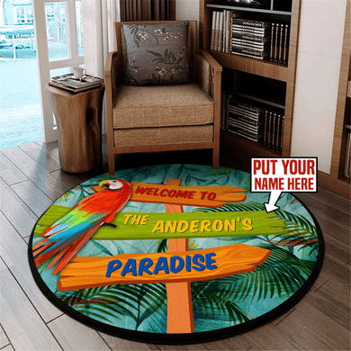 Personalized Beach Bar Living Room Round Mat Circle Rug 06491