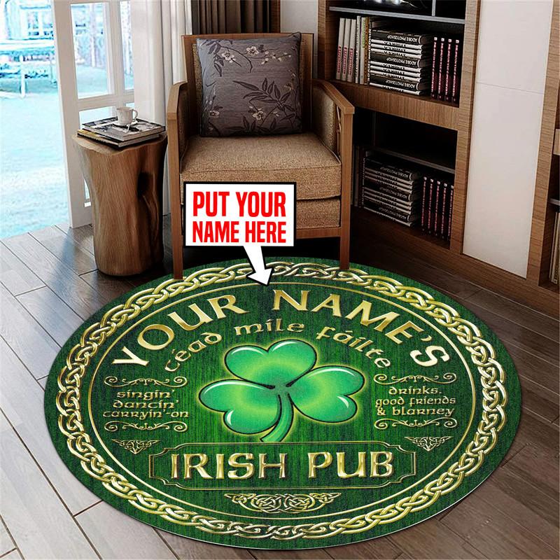 Personalized Happy Patrick���s Day | Irish Pub Living Room Round Mat Circle Rug 06728