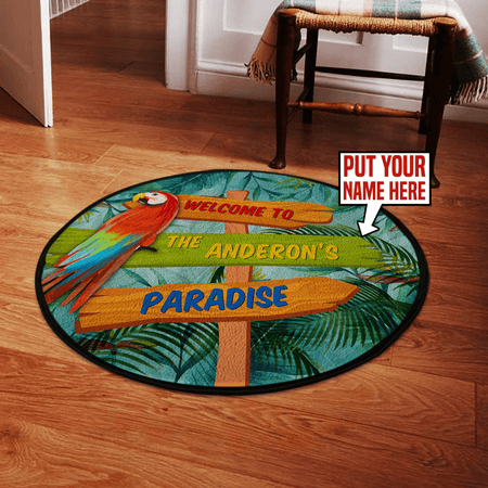 Personalized Beach Bar Living Room Round Mat Circle Rug 06491