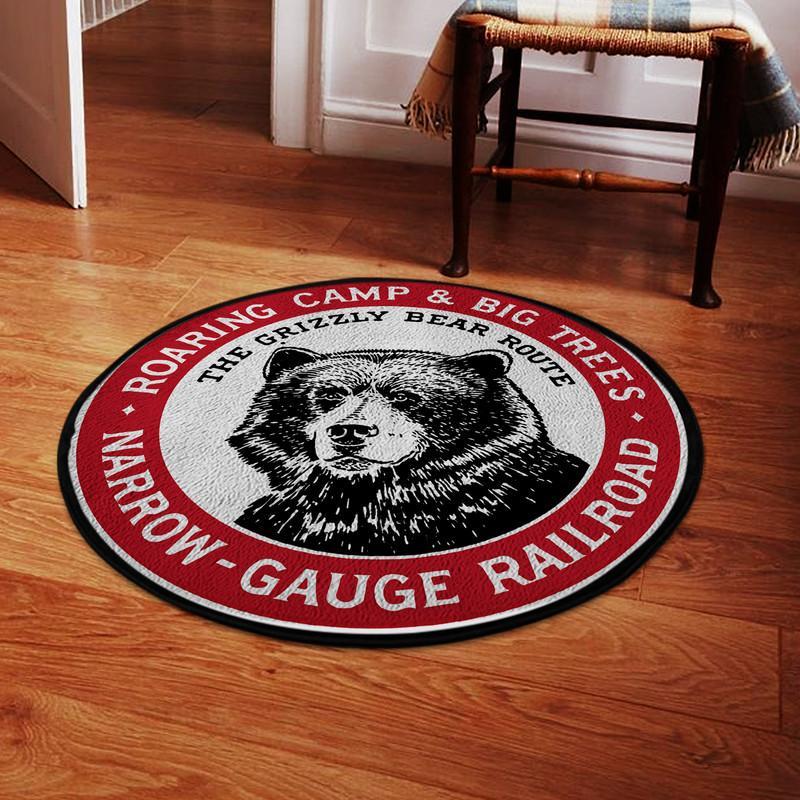 Grizzly Living Room Round Mat Circle Rug Roaring Camp And Big Trees Narrow Gauge Railroad The Grizzly Bear Route 05050