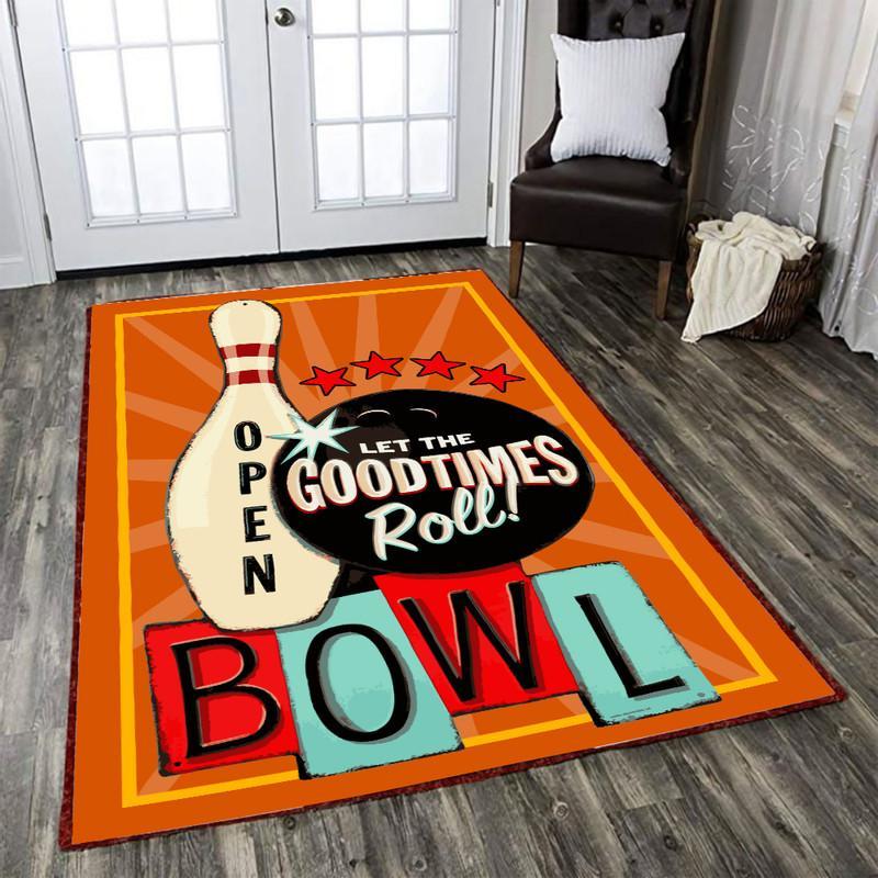 Bowling Let The Goodtimes Rool Living Room Round Mat Circle Rug 06114