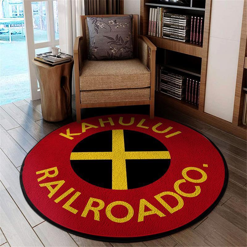 Kahului Living Room Round Mat Circle Rug Kahului Railroad 04630