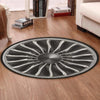 Aircraft Living Room Round Mat Circle Rug Jet Turbin 02590