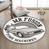 Btf Living Room Round Mat Circle Rug Back To The Future Delorean Bttf Time Machine 03311