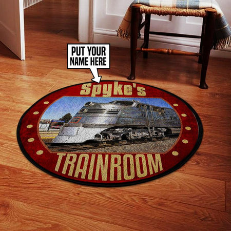 Personalized Cbq Chicago, Burlington And Quincy Railroad Living Room Round Mat Circle Rug 05353