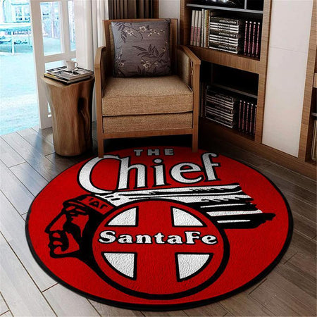 Santafe Living Room Round Mat Circle Rug The Chief Santa Fe Railroad 04284