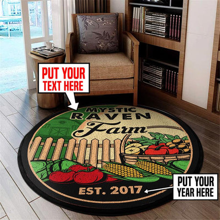 Personalized Farm Living Room Round Mat Circle Rug 05609