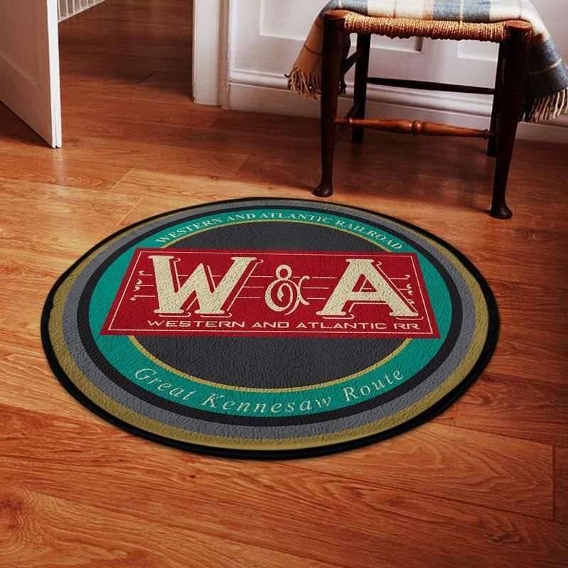Warr Living Room Round Mat Circle Rug Western & Atlantic Railroad 04761