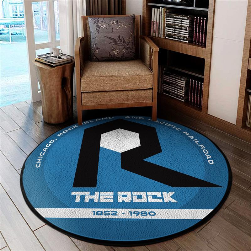 Rockisland Living Room Round Mat Circle Rug Rock Island Railroad 04494