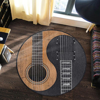 Guitar Music Living Room Round Mat Circle Rug 06613