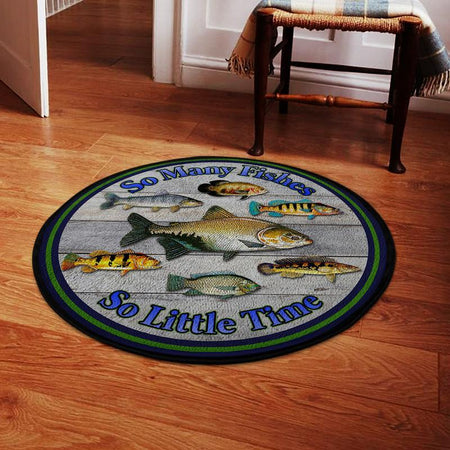 Many Fish Little Time Living Room Round Mat Circle Rug 05757