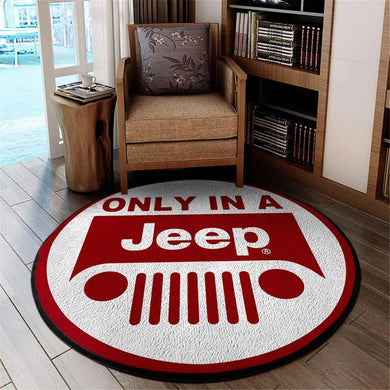 Only In A Jeep Living Room Round Mat Circle Rug 05248