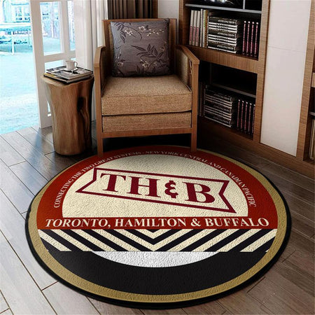 Thbrr Living Room Round Mat Circle Rug Toronto, Hamilton, & Buffalo Railroad 04662