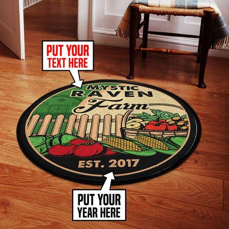 Personalized Farm Living Room Round Mat Circle Rug 05609