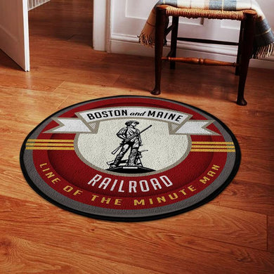 Bostonmaine Living Room Round Mat Circle Rug Bm Boston & Maine Railroad 04591