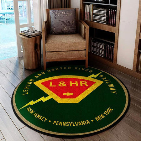 Lehigh Living Room Round Mat Circle Rug Lehigh & Hudson River Railway 04715