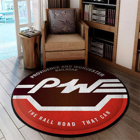 Pnw Living Room Round Mat Circle Rug Providence & Worcester Railroad 04574