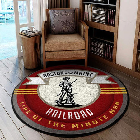 Bostonmaine Living Room Round Mat Circle Rug Bm Boston & Maine Railroad 04591