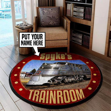 Personalized Cbq Chicago, Burlington And Quincy Railroad Living Room Round Mat Circle Rug 05353