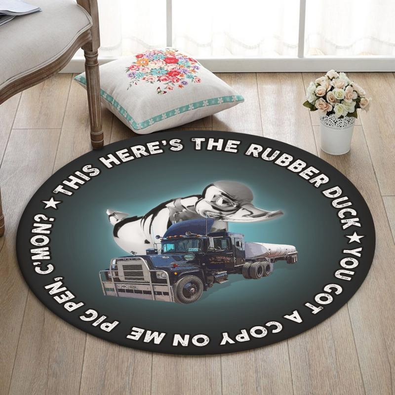 Convoy Living Room Round Mat Circle Rug Convoy Rubber Duck Mack Truck 02087