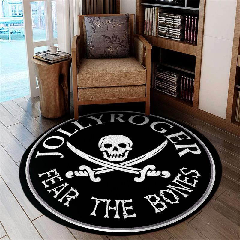 Jolly Roger Fear The Bones Living Room Round Mat Circle Rug 06917