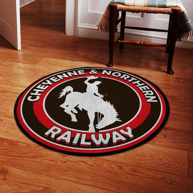 Cnrr Living Room Round Mat Circle Rug Cheyenne & Northern Railway 04675