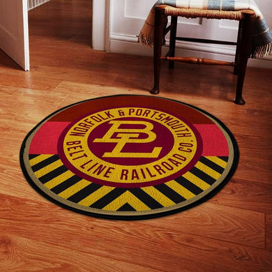Npbrr Living Room Round Mat Circle Rug Norfolk & Portsmouth Beltline Railroad 04808