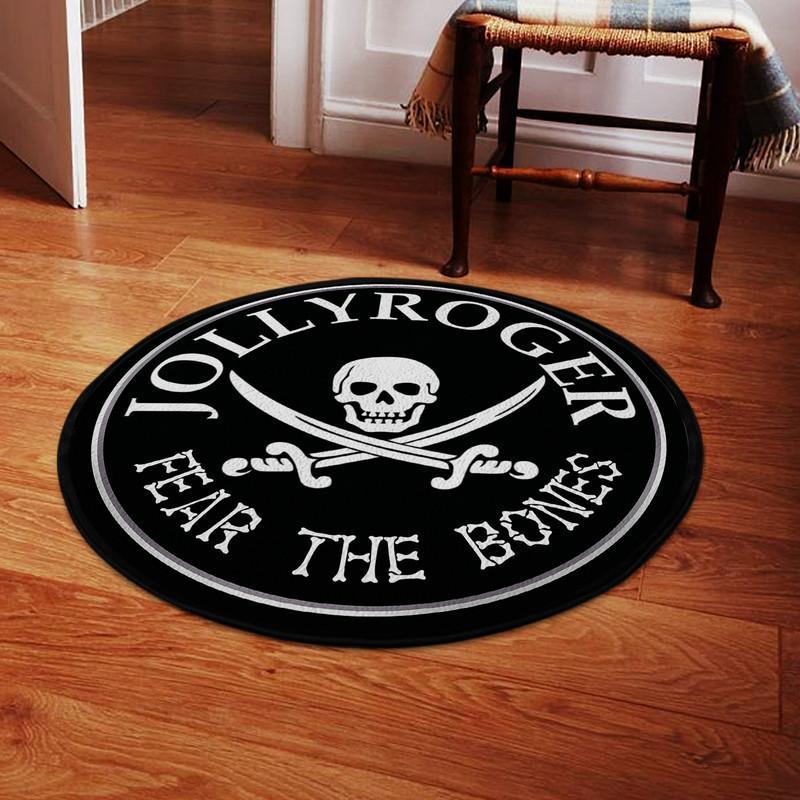 Jolly Roger Fear The Bones Living Room Round Mat Circle Rug 06917