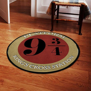 9 3/4 Kings Cross Station Train Living Room Round Mat Circle Rug 05261