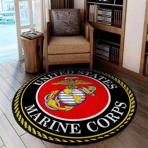 Usmc United State Marine Corps Living Room Round Mat Circle Rug 05151