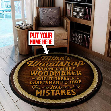 Personalized Woodshop Living Room Round Mat Circle Rug 05435