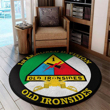 First Armored Division Living Room Round Mat Circle Rug 05227