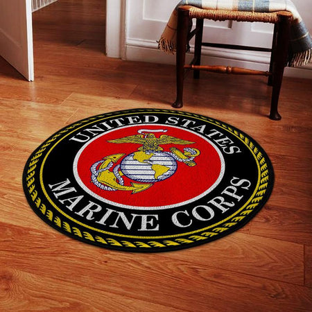 Usmc United State Marine Corps Living Room Round Mat Circle Rug 05151