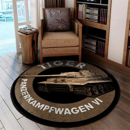 Tigertank Living Room Round Mat Circle Rug Tiger Tank 05046