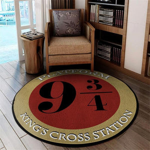 9 3/4 Kings Cross Station Train Living Room Round Mat Circle Rug 05261