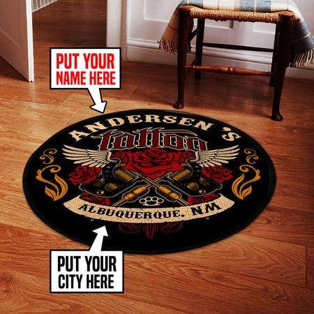 Personalized Tattoo Living Room Round Mat Circle Rug 05979