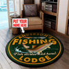 Personalized Fishing Lodge Living Room Round Mat Circle Rug 05476