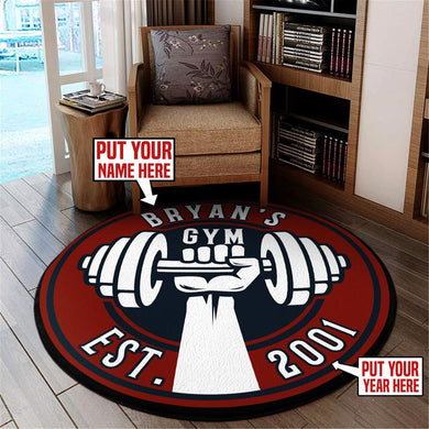 Personalized Gym Living Room Round Mat Circle Rug 06501