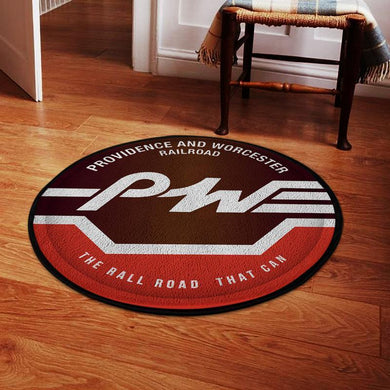 Pnw Living Room Round Mat Circle Rug Providence & Worcester Railroad 04574