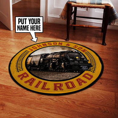 Personalize Union Pacific Big Boy 4014 Railroad Railway Living Room Round Mat Circle Rug 05256