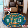 Personalized Cocktail Bar Living Room Round Mat Circle Rug 06604