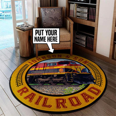 Personalized Kcs Kansas City Southern Railroad Living Room Round Mat Circle Rug 05288