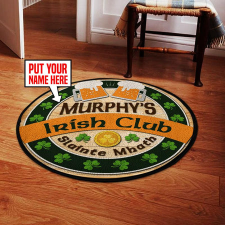 Personalized Irish Pub Living Room Round Mat Circle Rug 05483